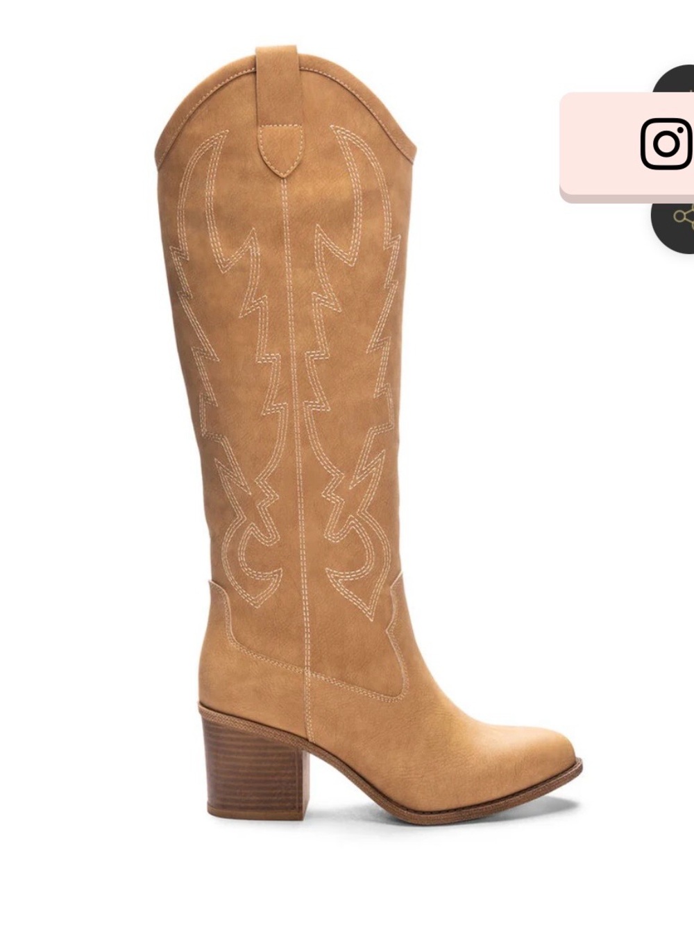 Dirty Laundry “Upwind” Camel Western Boot with Block Heel